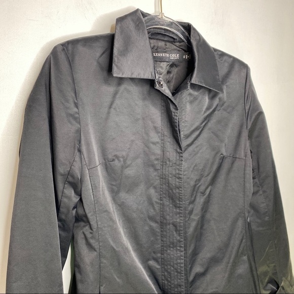 Kenneth Cole Black Sateen Trench - Picture 9 of 15